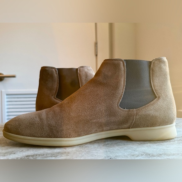 Baudoin & Lange Rover Suede Chelsea Boots Brown Taupe 45 / 12 $650 - Picture 5 of 10